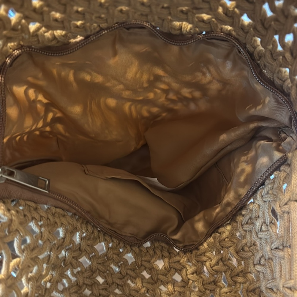 Handcrafted Tan Crochet Bag - Picture 5 of 6